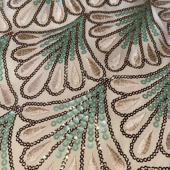 Teal and white sequin skirt - Picture 2 of 8